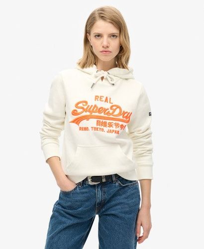 Damen Hoodie mit Gestickter Vintage-Logografik in Neonfarben - Größe: 40 - Superdry - Modalova