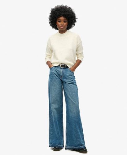 Damen Ausgestellte Jeans mit Unversäubertem Saum und Weitem Bein - Größe: 34/32 - Superdry - Modalova