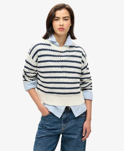Pull ras du cou Court Rayé en Crochet Taille: 44 - Superdry - Modalova