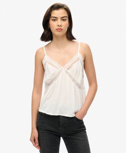 Damen Ibiza Trägertop mit Durchscheinender Spitze - Größe: 40 - Superdry - Modalova