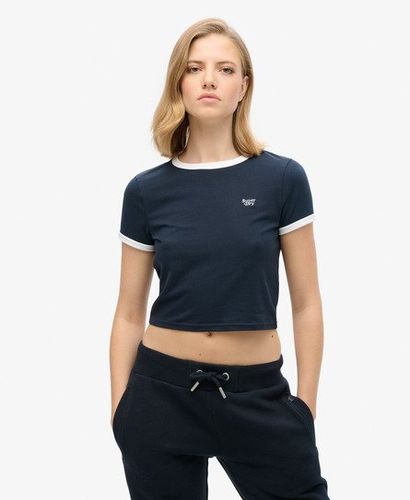 Damen Verkürztes Ringer-T-Shirt Aus Bio-Baumwolle, Größe: 34 - Größe: 34 - Superdry - Modalova