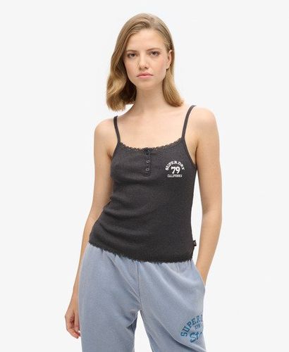 Damen Athletic Essentials Button Down Cami Top - Größe: 10-12 - Superdry - Modalova