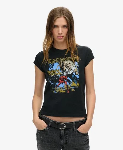 Damen Iron Maiden X Band-T-Shirt Mit Flügelärmeln, , Größe: 40 - Superdry - Modalova