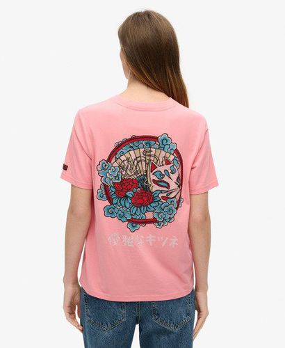 Damen Lässiges T-Shirt mit Tokio Strassbesatz - Größe: 36 - Superdry - Modalova