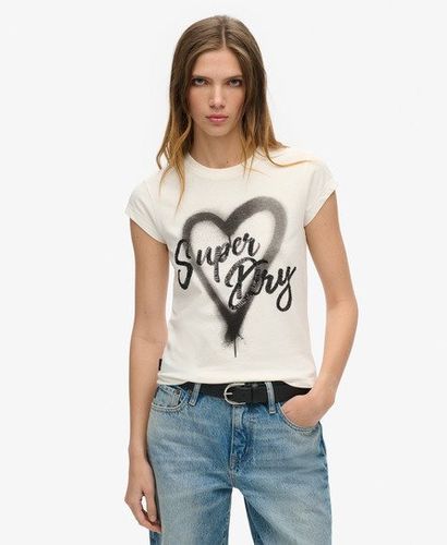 Damen und Verziertes Punk-T-Shirt mit Flügelärmeln Grafikdruck, Größe: 42 - Superdry - Modalova