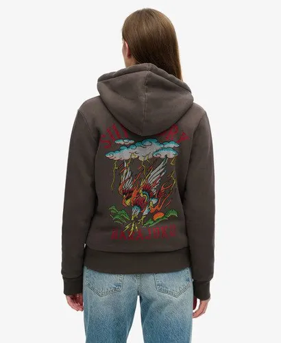 Damen Tattoo Kapuzenjacke mit Strassbesatz - Größe: 44 - Superdry - Modalova