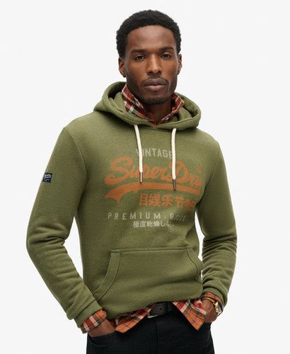 Men's Premium Goods Hoodie mit Vintage Logo und Grafikprint - Größe: M - Black Friday & weitere Preisnachlässe - Superdry - Modalova