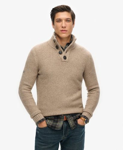 Men's Grob Gestrickter Pullover mit Knopfleiste - Größe: Xxl - Superdry - Modalova