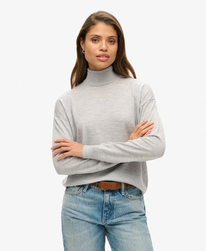 Damen Rollkragenpullover aus Merinowolle mit überschnittenen Schultern - Größe: 44 - Superdry - Modalova