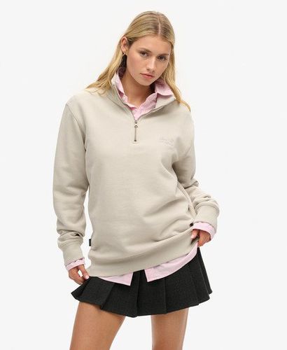 Damen OverGröße Essential Henley Sweatshirt mit Logo - Größe: Xxl - Superdry - Modalova