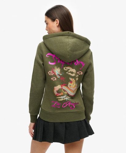Imprimée Sweat à Capuche Zippé Fantaisie Custom, , Taille: 38 - Superdry - Modalova