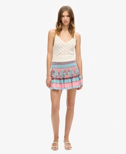 Damen Gesmokter Minirock Mit Print, , Größe: 40 - Superdry - Modalova