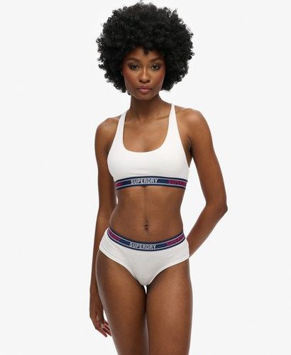 Bas de Bikini Taille Basse Multi Logo en Coton bio Taille: 38 - Superdry - Modalova