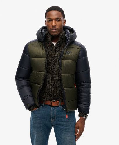 Herren Sports Steppjacke im Farbblock-Design mit Kapuze - Größe: L - Superdry - Modalova