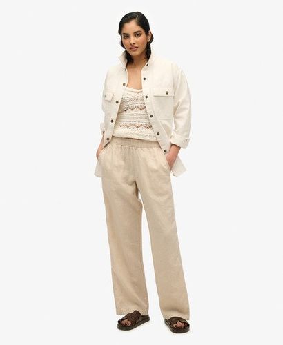 Damen Leinenhose mit Kordelzug - Größe: 36 - Superdry - Modalova