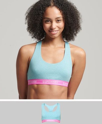 Damen Kurzes Bustier aus Bio-Baumwolle mit Buntem Logo - Größe: 36 - Superdry - Modalova