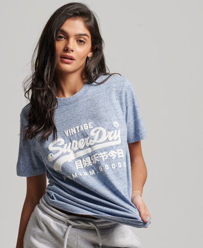 Damen Vintage Logo Coll T-Shirt mit Schriftzug aus Bio-Baumwolle - Größe: 38 - Superdry - Modalova