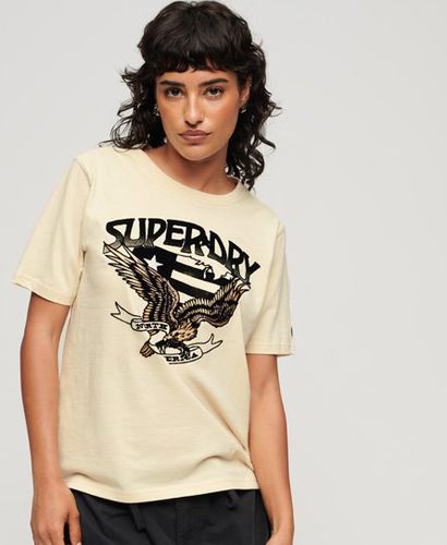 Damen T-Shirt im 70er-Jahre-Stil mit Lo-Fi-Grafikband - Größe: 34 - Black Friday & weitere Preisnachlässe - Superdry - Modalova