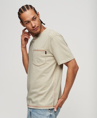 Men's T-Shirt mit Tasche und Kontrastnähten - Größe: S - Superdry - Modalova