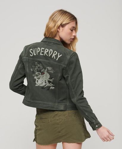 Damen Verkürzte St Tropez Workwear-Jacke Bedruckt, Größe: 40 - Größe: 40 - Superdry - Modalova