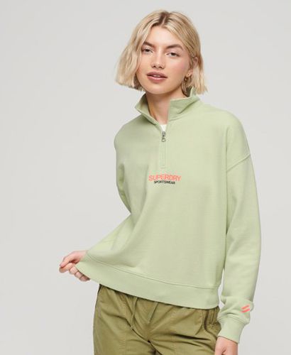 Women's Kastiges Sportswear Logo Sweatshirt mit Halblangem Reißverschlus - Größe: 36 - Superdry - Modalova