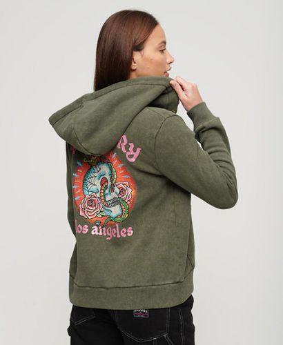 Women's Tattoo Kapuzenjacke mit Strassbesatz - Größe: 42 - Xmas deals - Superdry - Modalova