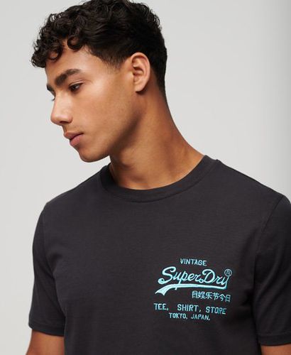 Men's Neonfarbenes T-Shirt mit Vintage-Logo - Größe: Xxl - Superdry - Modalova