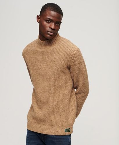 Pull à col Cheminée en Laine Mélangée Effet Tweed Taille: XL - Superdry - Modalova