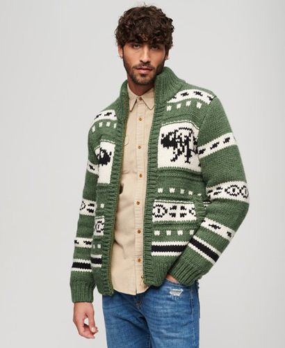 Men's Grob Gestrickter Cardigan mit Reißverschluss und Muster - Größe: S - Superdry - Modalova