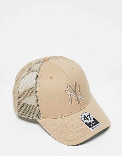 New York Yankees - Casquette avec tulle à l'arrière et logo ton sur ton - Beige - 47 Brand - Modalova