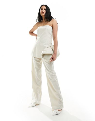 Pantalon d'ensemble ajusté coupe ample en lin - Crème - 4Th & Reckless - Modalova
