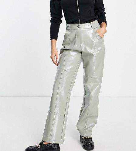 Pantalon droit en imitation cuir - Sauge - 4Th & Reckless Petite - Modalova