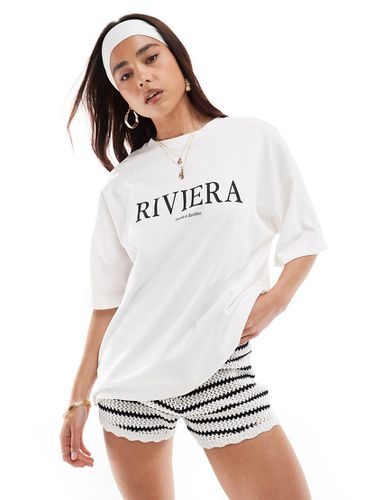 T-shirt de plage à inscription Riviera - cassé - 4Th & Reckless - Modalova