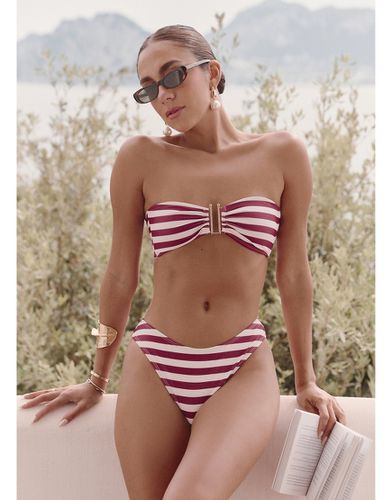 X Luana Barron - Paloma - Haut de bikini bandeau à rayures - cerise - 4Th & Reckless - Modalova