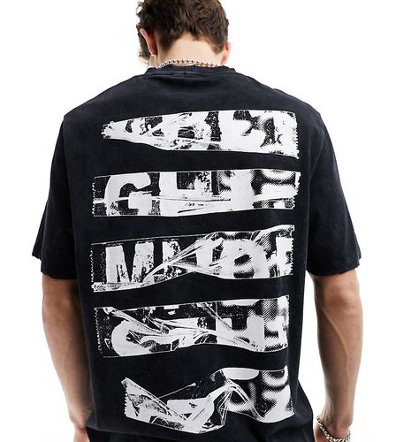T-shirt coupe skateur avec imprimé bande au dos - Collusion - Modalova