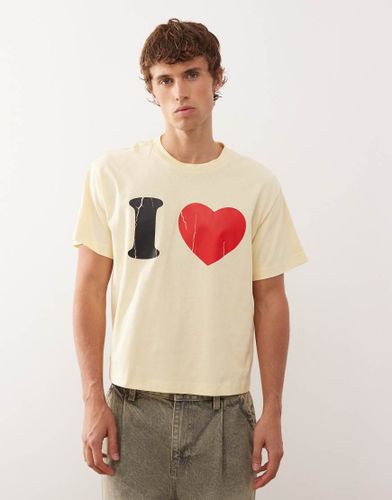 T-shirt ajust  imprim graphique I Love - Collusion - Modalova