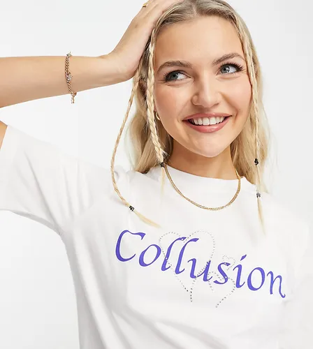 T-shirt avec logo à strass - Collusion - Modalova