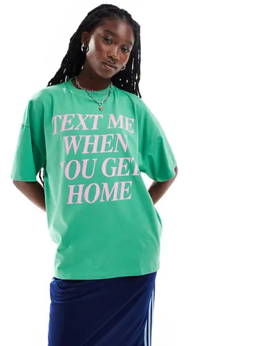 T-shirt oversize avec imprimé Text Me When You Get Home » - Collusion - Modalova