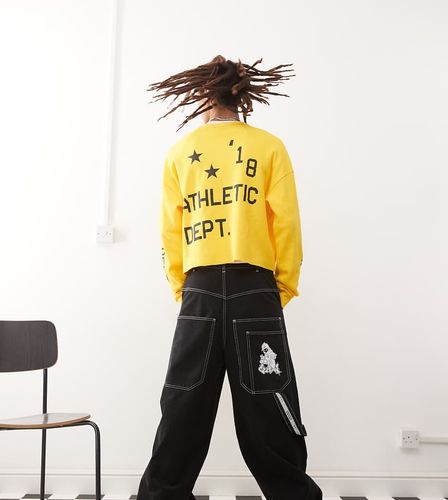 T-shirt style football  manches longues et coupe carre  imprim Athletic - Collusion - Modalova