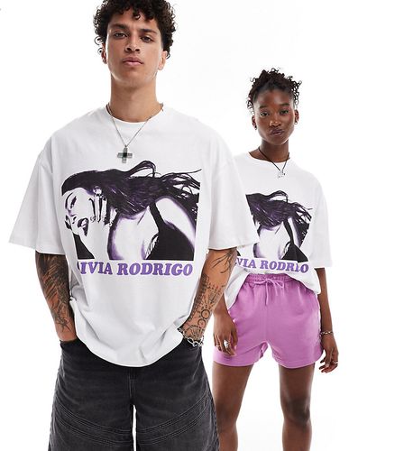 Unisex - T-shirt oversize avec imprimé album GUTS » sous licence et imprimé Olivia Rodrigo en violet - Collusion - Modalova