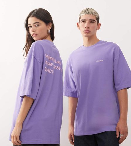 Unisex - T-shirt avec imprim au dos - Violet - Collusion - Modalova
