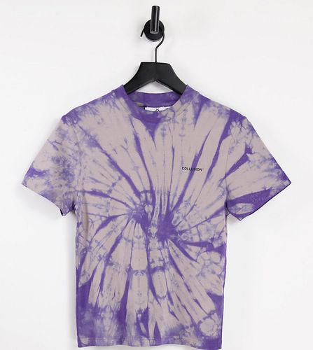 Unisex - T-shirt vintage imprimé à effet tie-dye et à logo - Collusion - Modalova