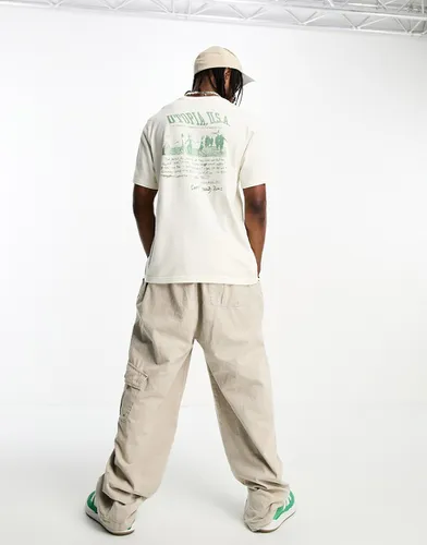 T-shirt à manches courtes avec imprimé Utopia sur la poitrine et au dos - cassé - Coney Island Picnic - Modalova