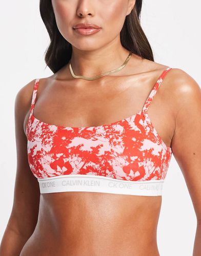 CK One - Brassière non doublée à imprimé fleuri - Calvin Klein - Modalova