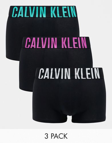 Intense Power - Lot de 3 boxers stretch en coton - avec taille colorée - Calvin Klein - Modalova