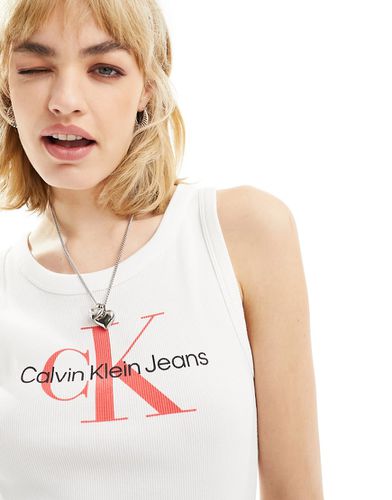 Débardeur côtelé à logo monogramme emblématique - Calvin Klein Jeans - Modalova