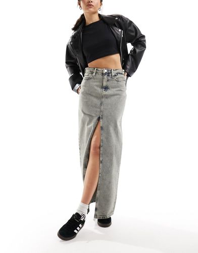 Jupe longue en jean fendue à l'avant - moyen délavé - Calvin Klein Jeans - Modalova