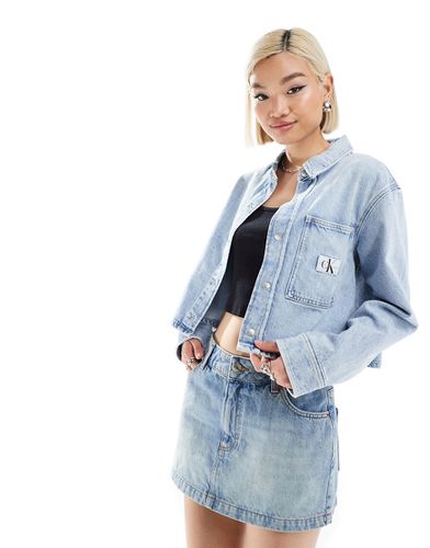 Surchemise en jean coupe carrée - clair délavé - Calvin Klein Jeans - Modalova