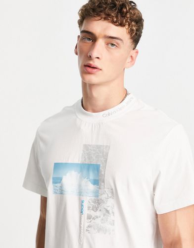 T-shirt à imprimé éclaboussures style photo - Calvin Klein Jeans - Modalova