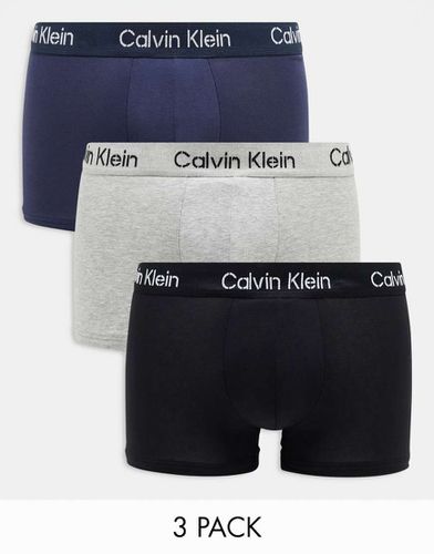 Lot de 3 boxers - Bleu, noir et gris - Calvin Klein - Modalova